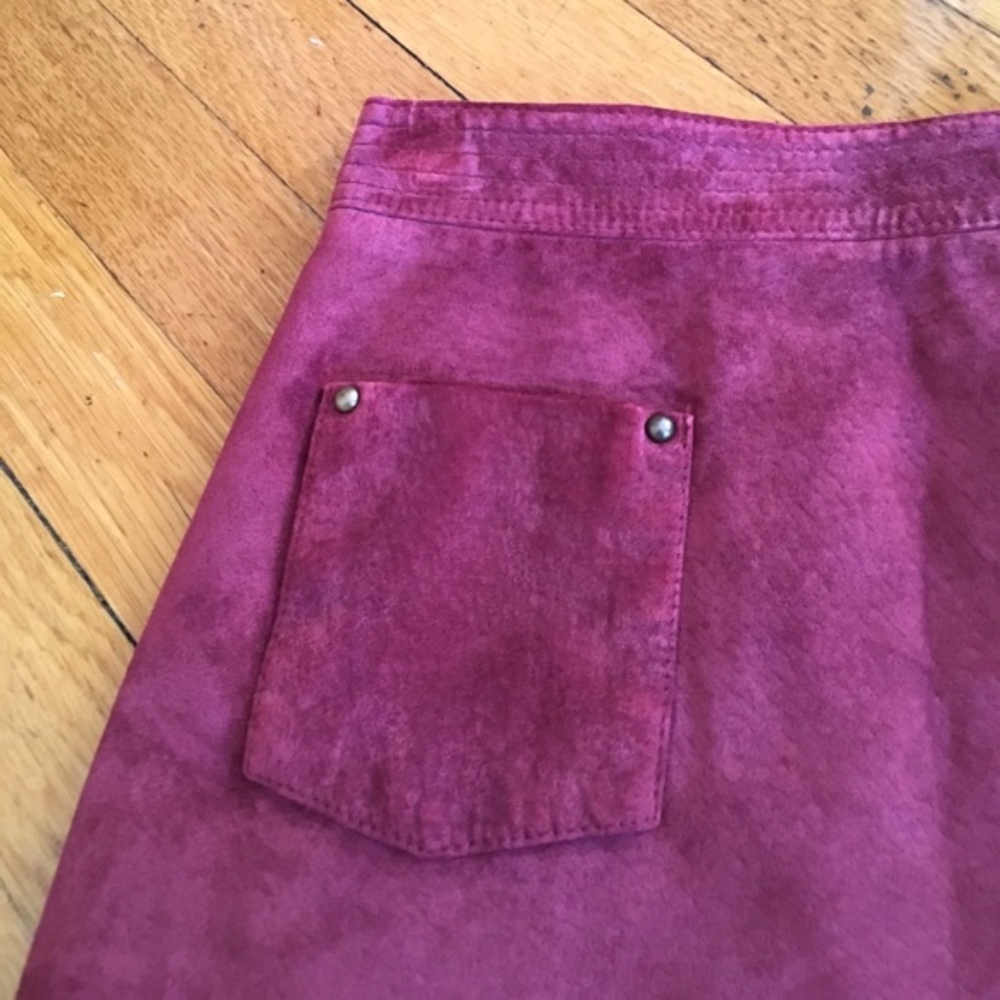Anthropologie Maeve Napa Lazer-cut Suede Skirt - Picture 5 of 7